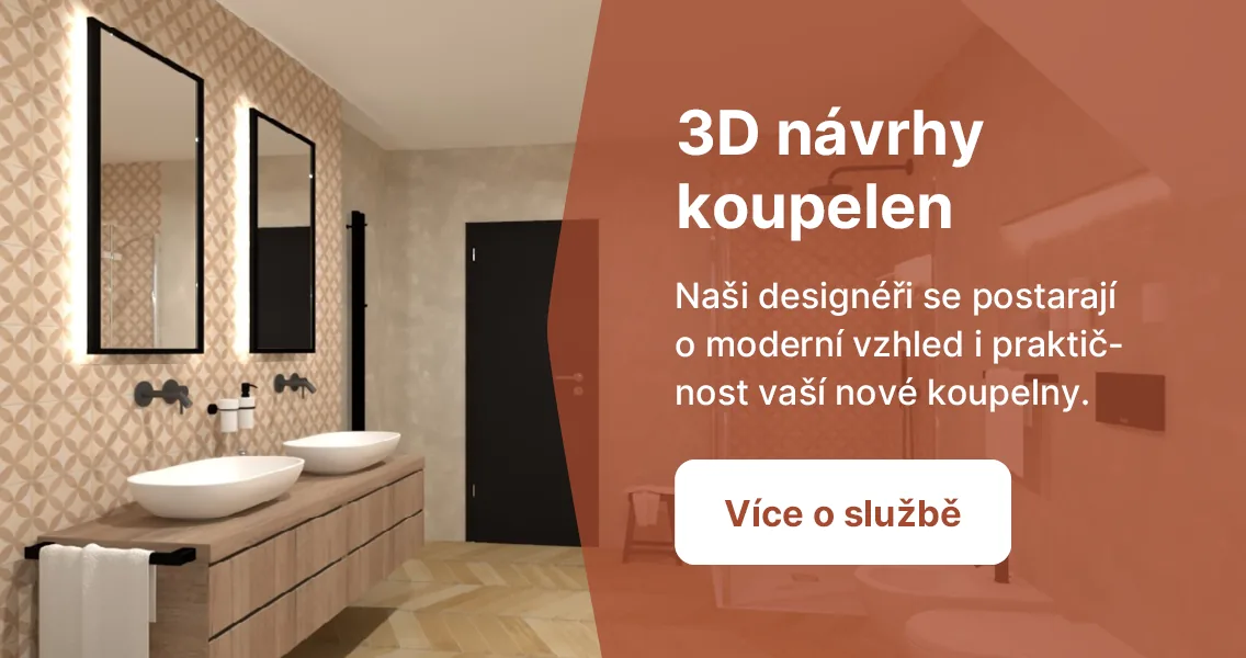 vzorová koupelna s kombinací tmavých obkladů a bílého umyvadla